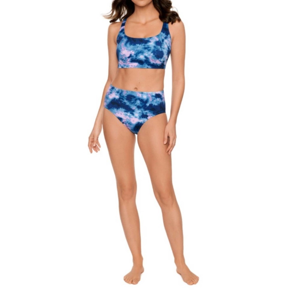 S small 4 6 Avia swimsuit swimwear moody skies high rise bottoms top swim set